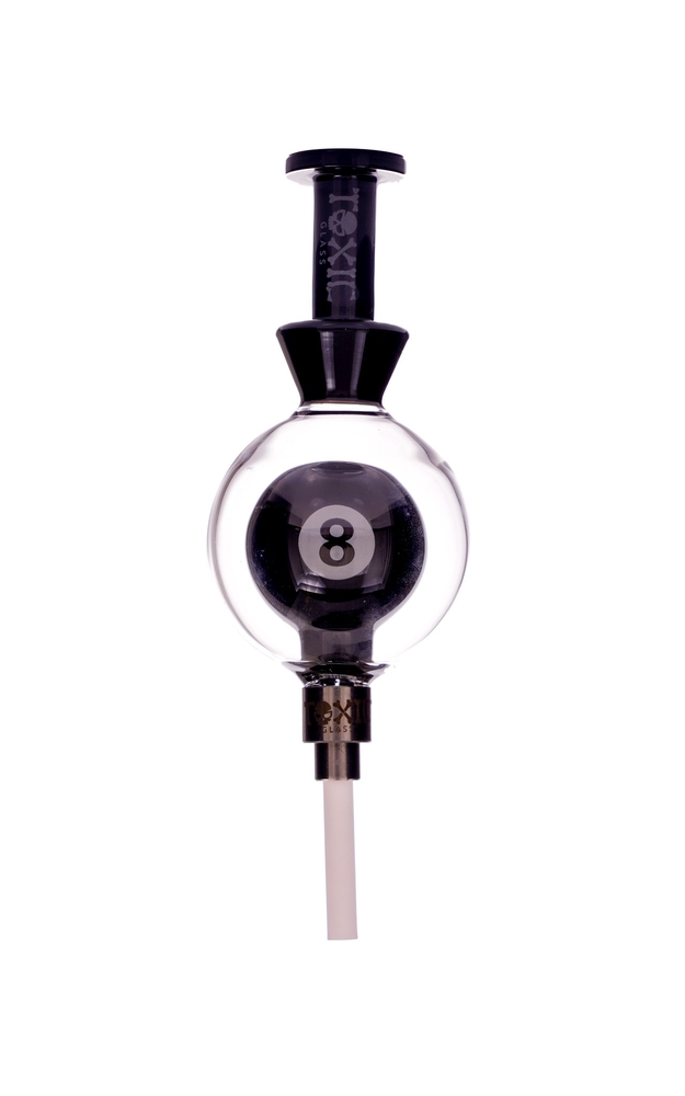 TXNC54- 6″ Toxic Eight Ball Nectar Collector with Screw On Ceramic Tip